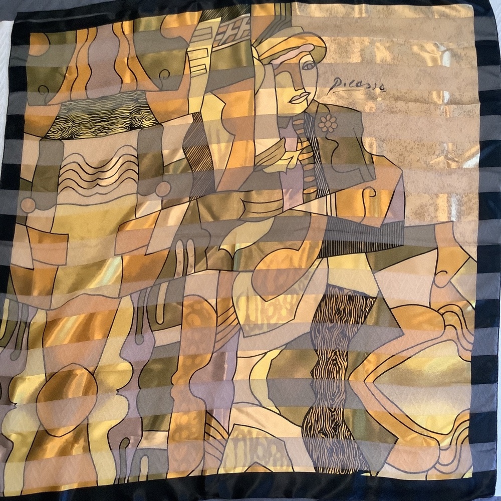 Picasso Art Scarf. 40" Square - Picture 2 of 7
